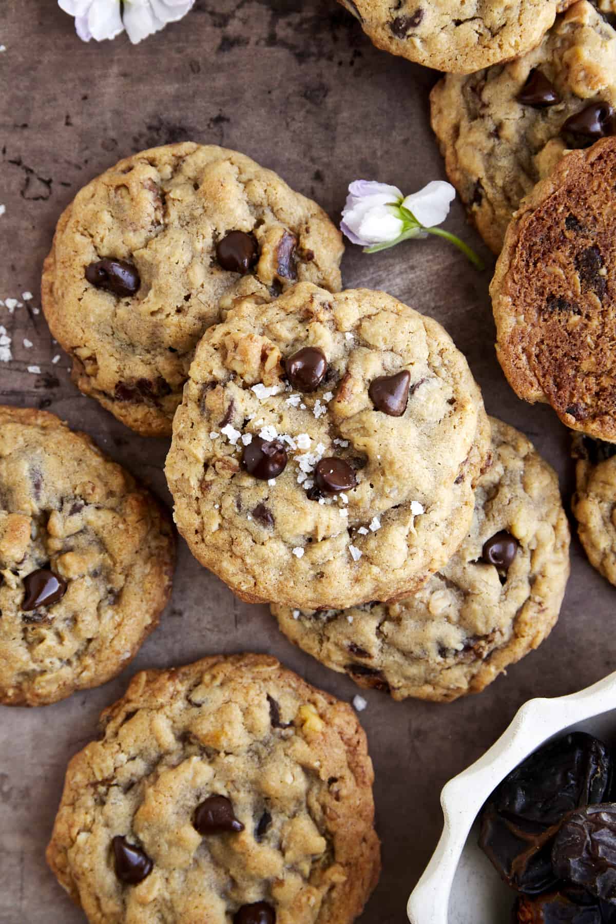 Date Cookies with Chocolate Chips and Walnuts