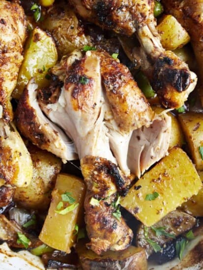 Oven Baked Chicken Drumsticks with Potatoes