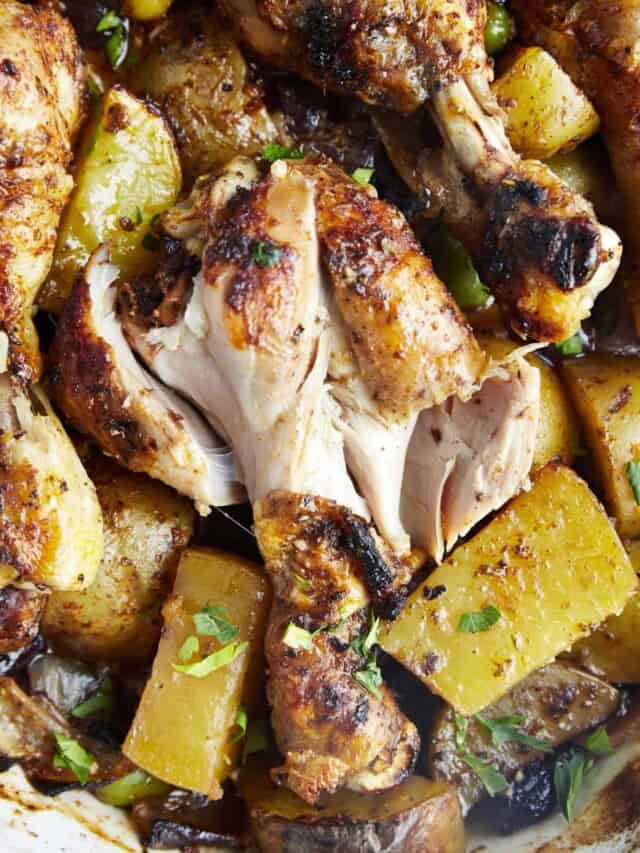 Oven Baked Chicken Drumsticks with Potatoes Food Dolls