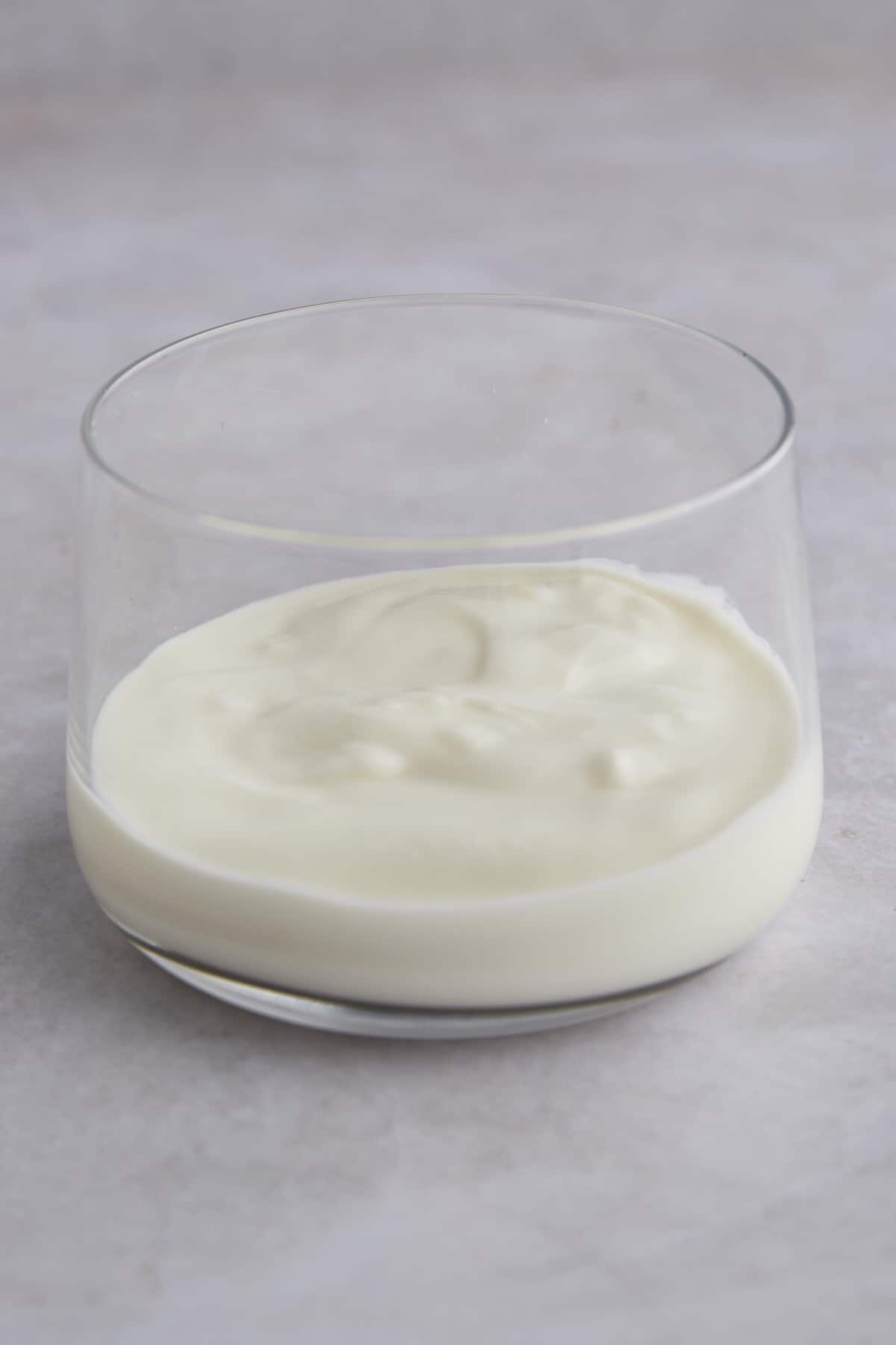 Yogurt layered in a jar. 