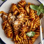 A bowl of taco pasta.