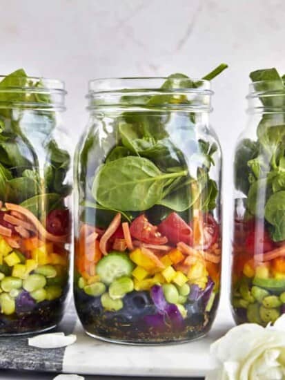 Healthy Rainbow Salad Jar.