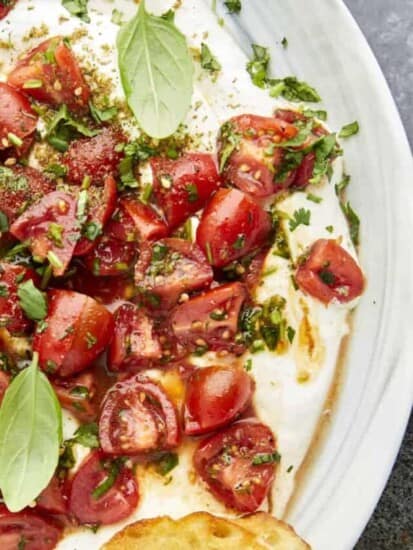 Whipped Cottage Cheese and Tomatoes Bowl