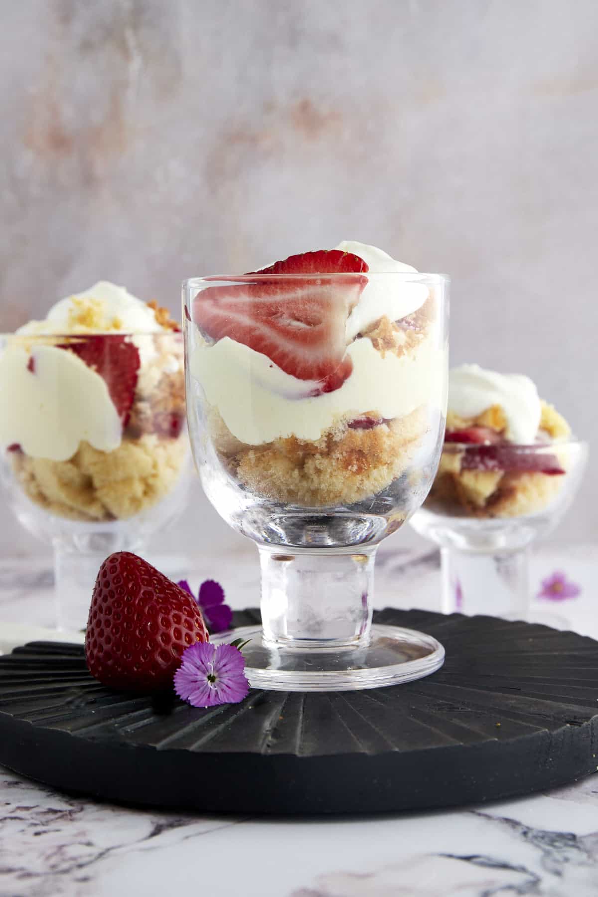 Three strawberry shortcake shooters.
