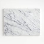 White marble cutting board.