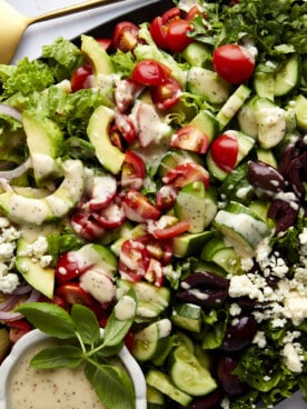 Middle Eastern Cobb Salad on a platter.