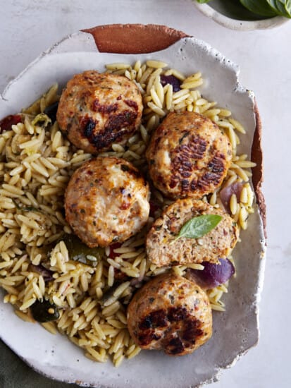 Sun-dried tomato chicken meatballs.