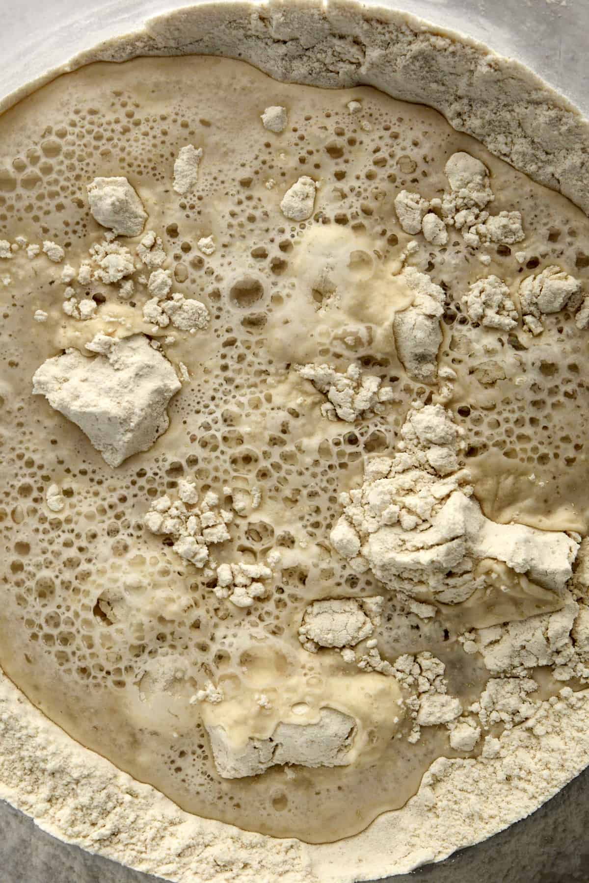 Bubb;ing yeast.