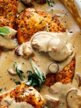 Creamy mushroom chicken.