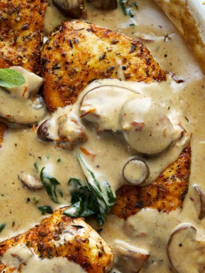 Creamy mushroom chicken.