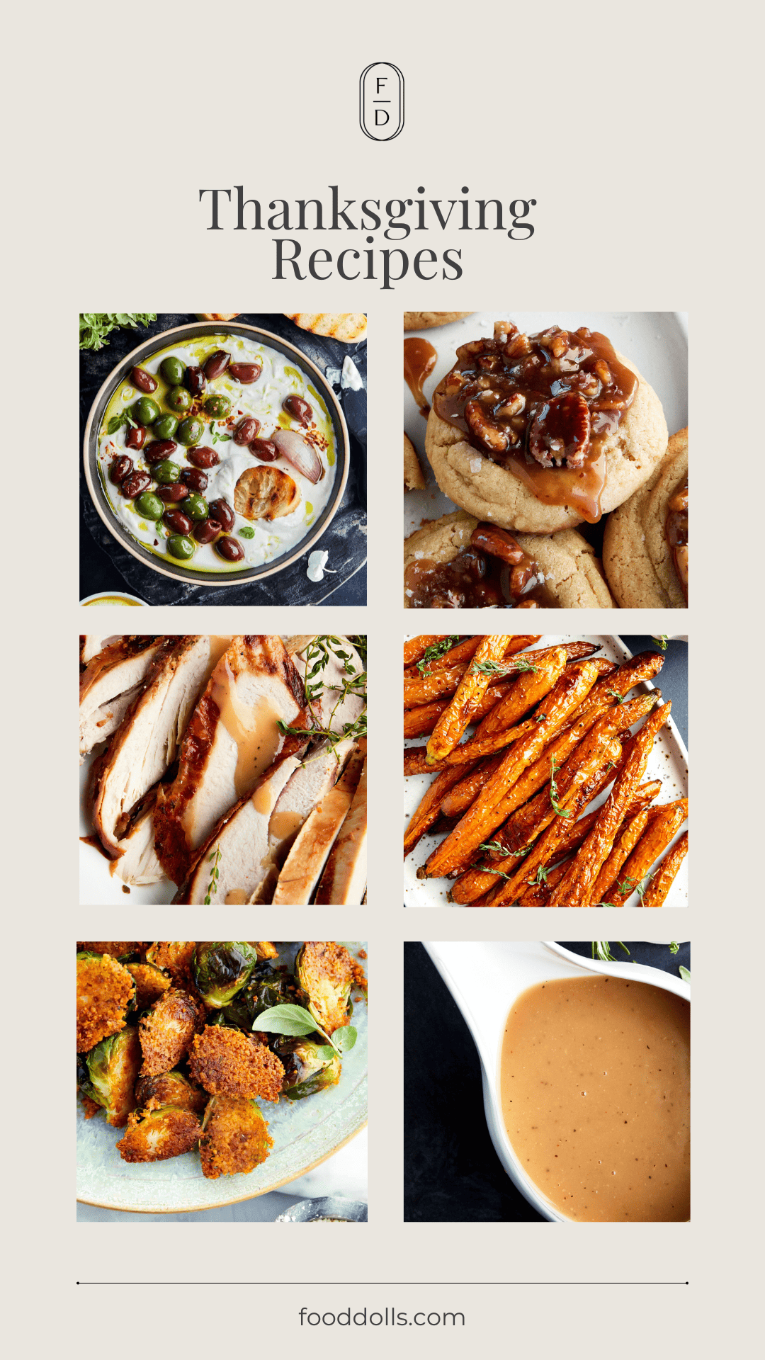 Thanksgiving recipes collage. 