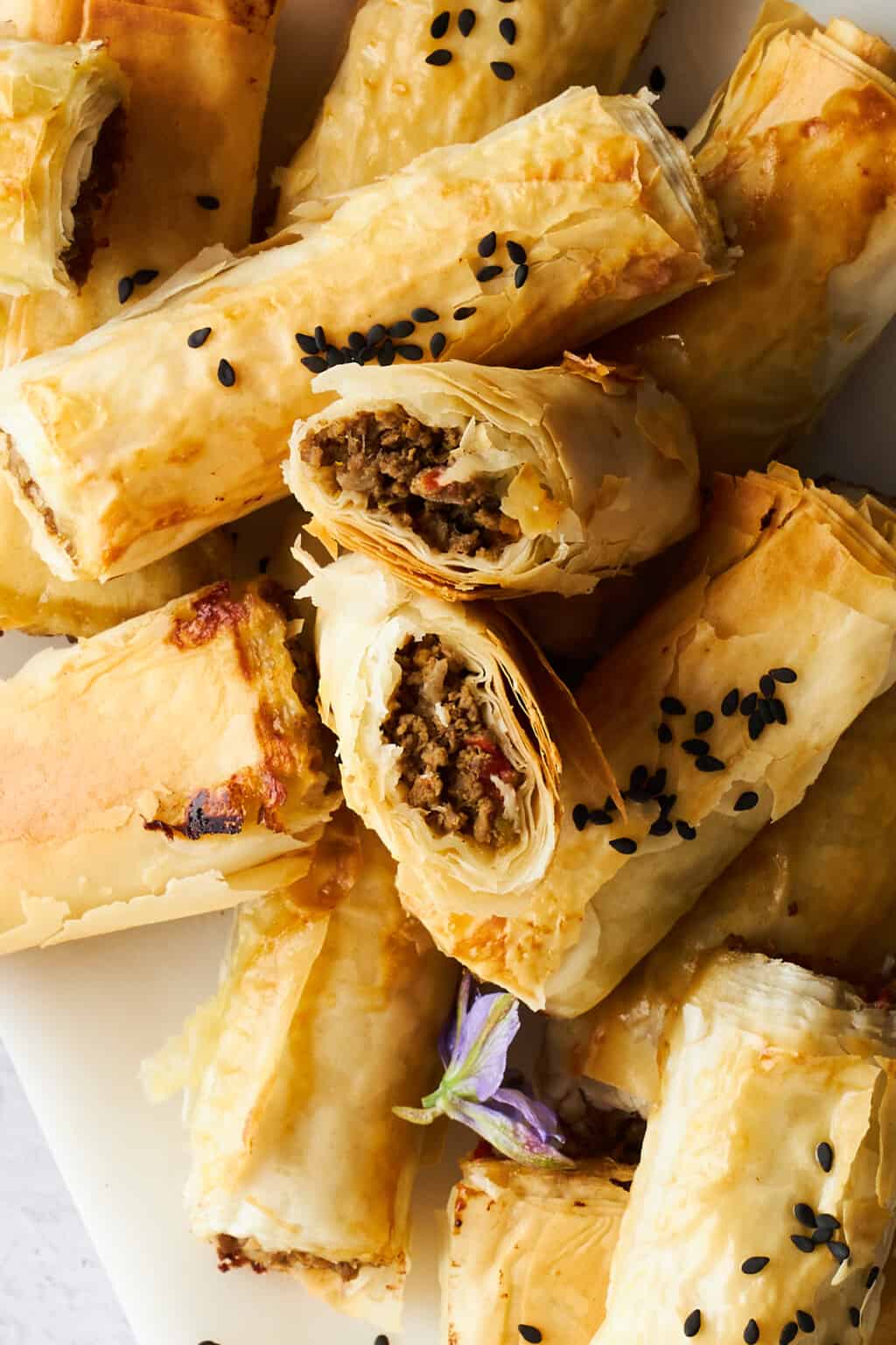Savory Phyllo Rolls With Ground Beef Food Dolls Savory Phyllo Rolls With Ground Beef Food Dolls