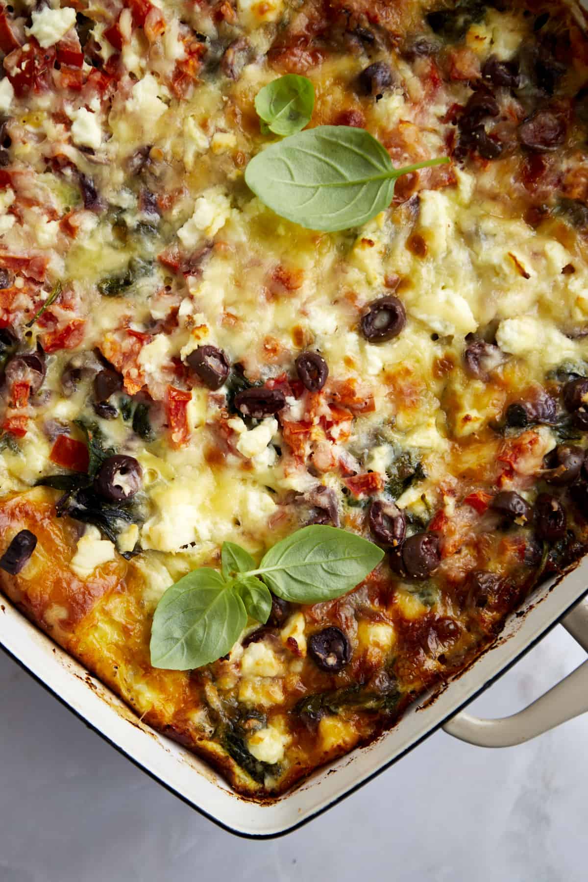 Baked Greek egg bake casserole. 