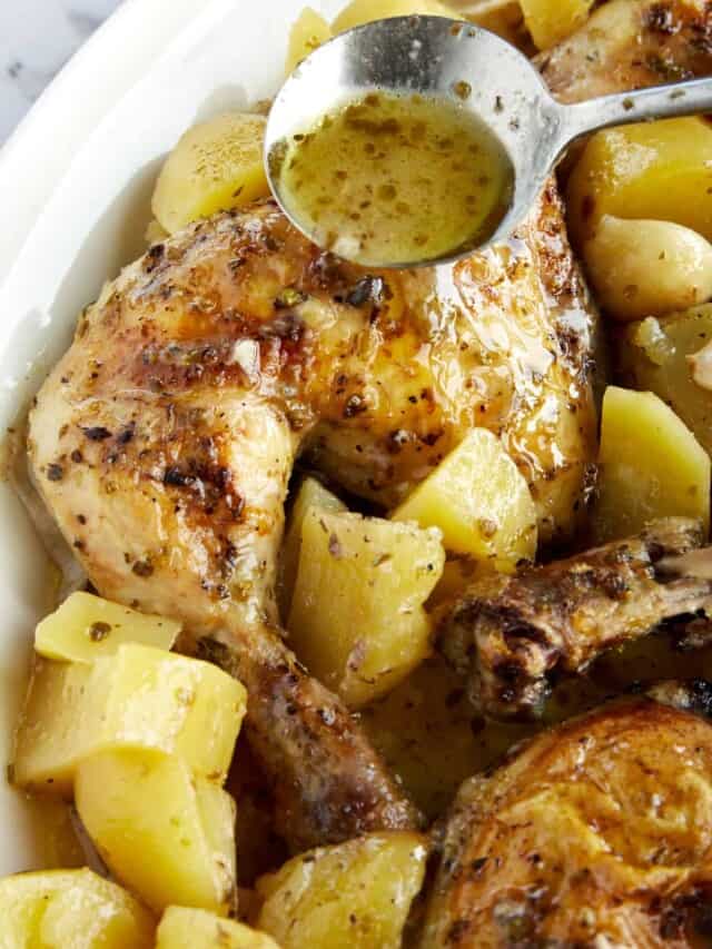 Lemon Greek Chicken and Potatoes - Food Dolls