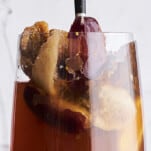 Dried fruit compote drink in a glass.
