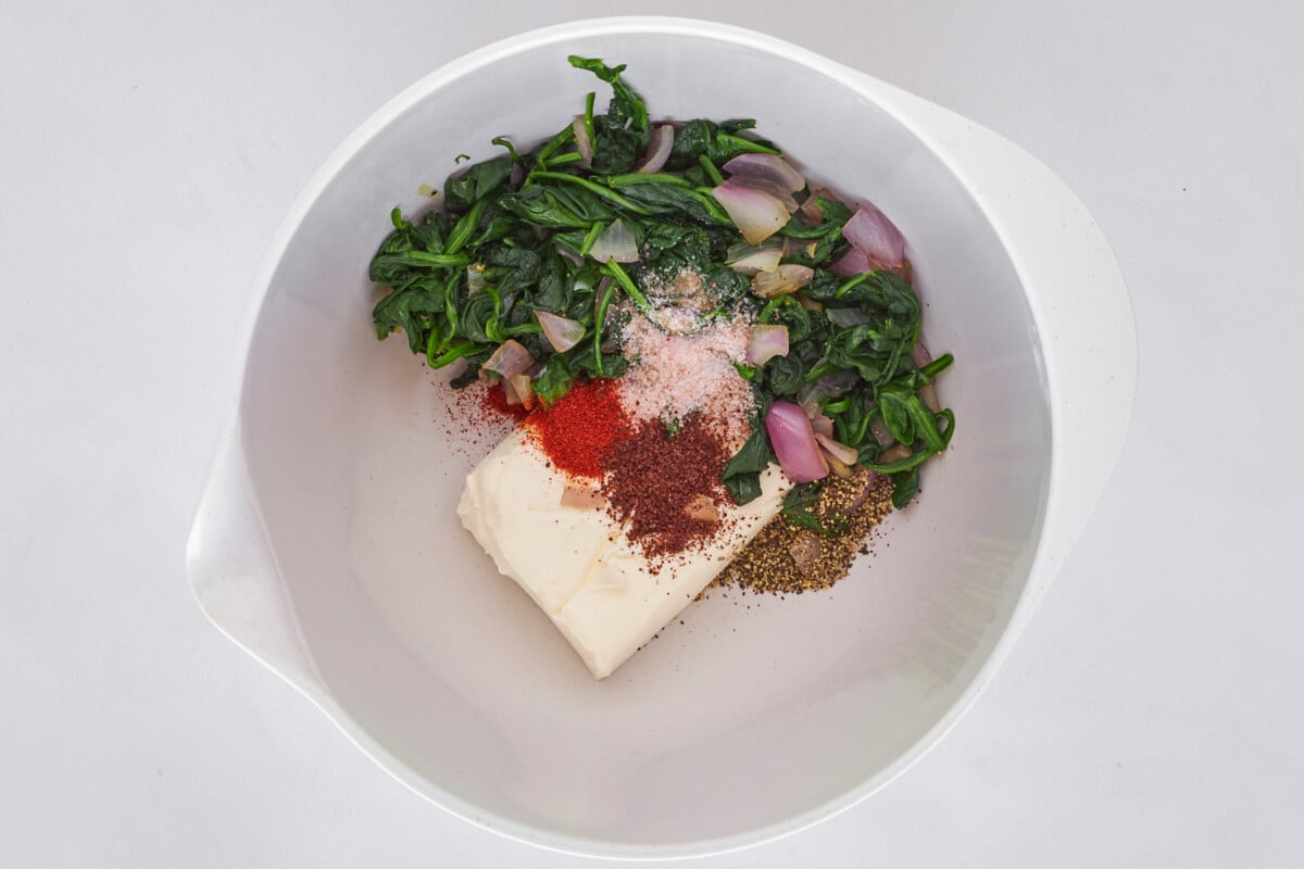 Fatayer filling being mixed.