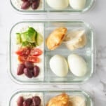 Cottage cheese salad meal prep jars.