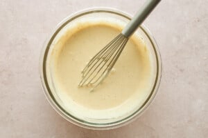 A bowl of tahini dressing.