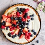 Cheesecake Fruit Tart Recipe with Shortbread Crust.