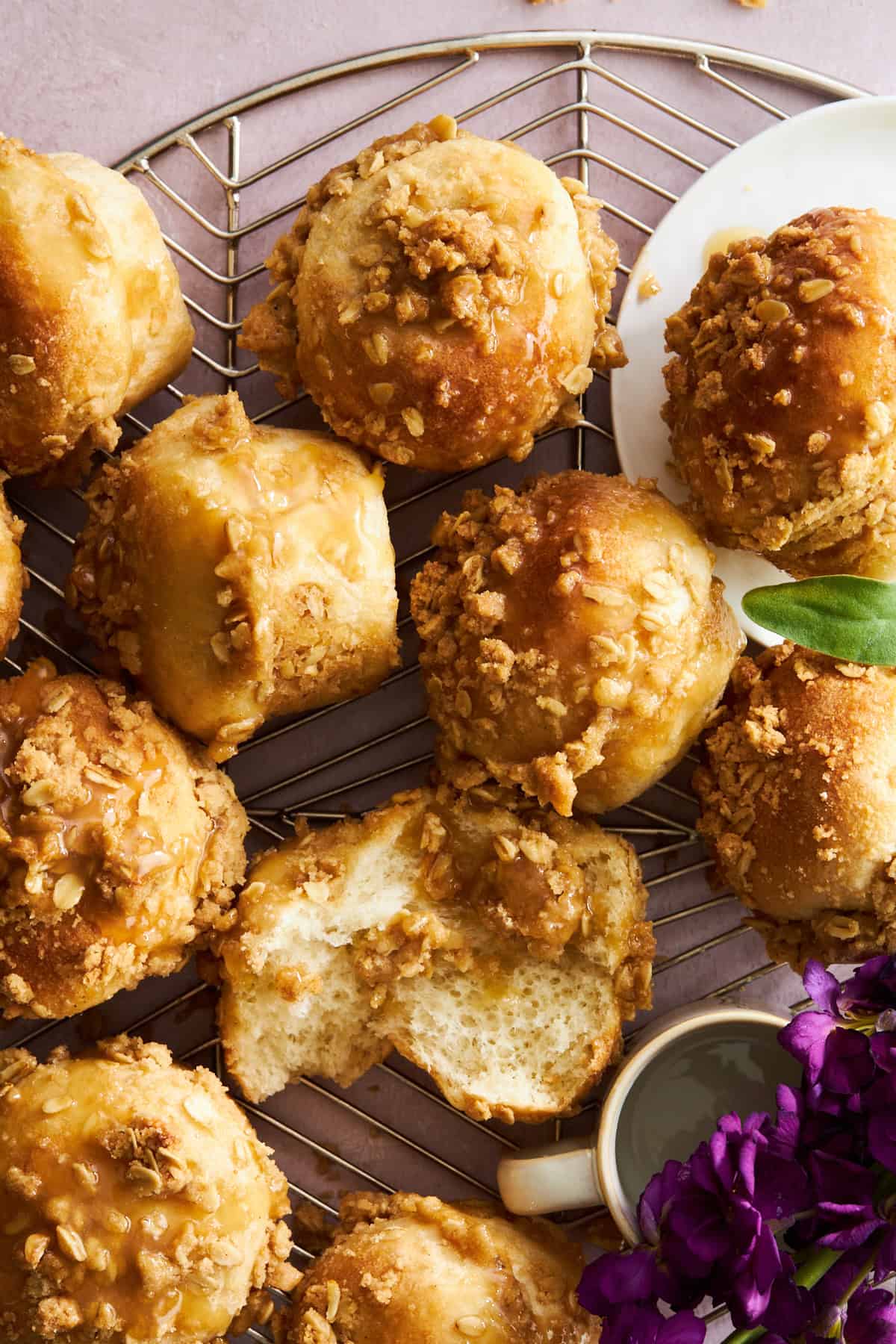 Caramel muffins made from dinner rolls.