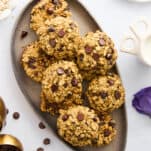 A platter of banana oatmeal cookies.