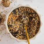 A bowl of homemade everything but the bagel seasoning.