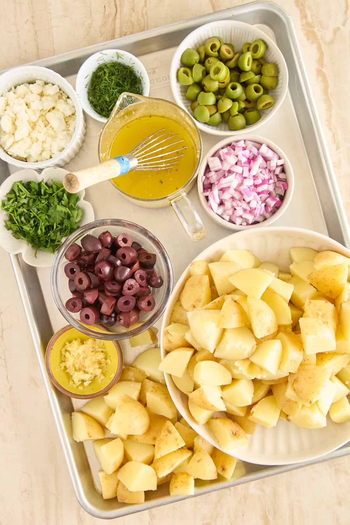 Ingredients in ramekins